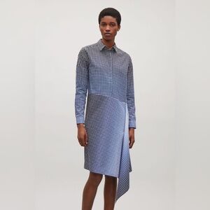 COS Asymmetric Drape Long Sleeve‎ Shirt Dress